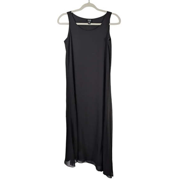 Eileen Fisher 100% Silk Asymmetrical Hem Minimalist Midi Dress in Petite PP - Picture 3 of 16